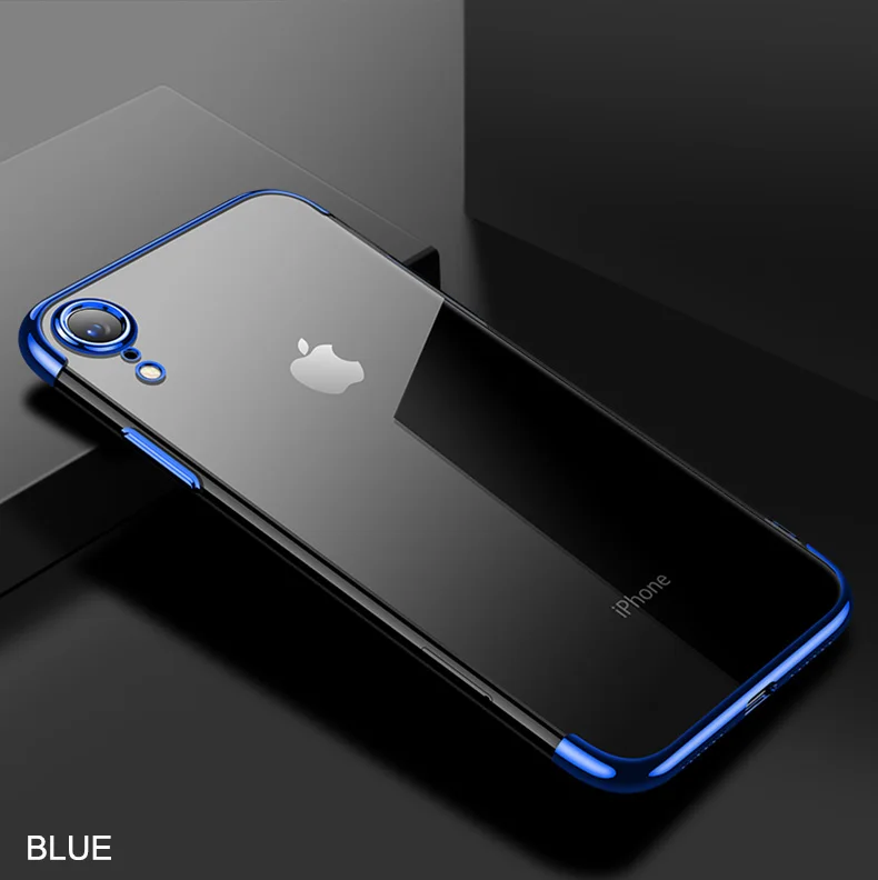 Мягкий чехол из ТПУ для iPhone X 11 pro 2019 6s 6 8 7 Plus XR XS Max гальванические чехлы с защитой