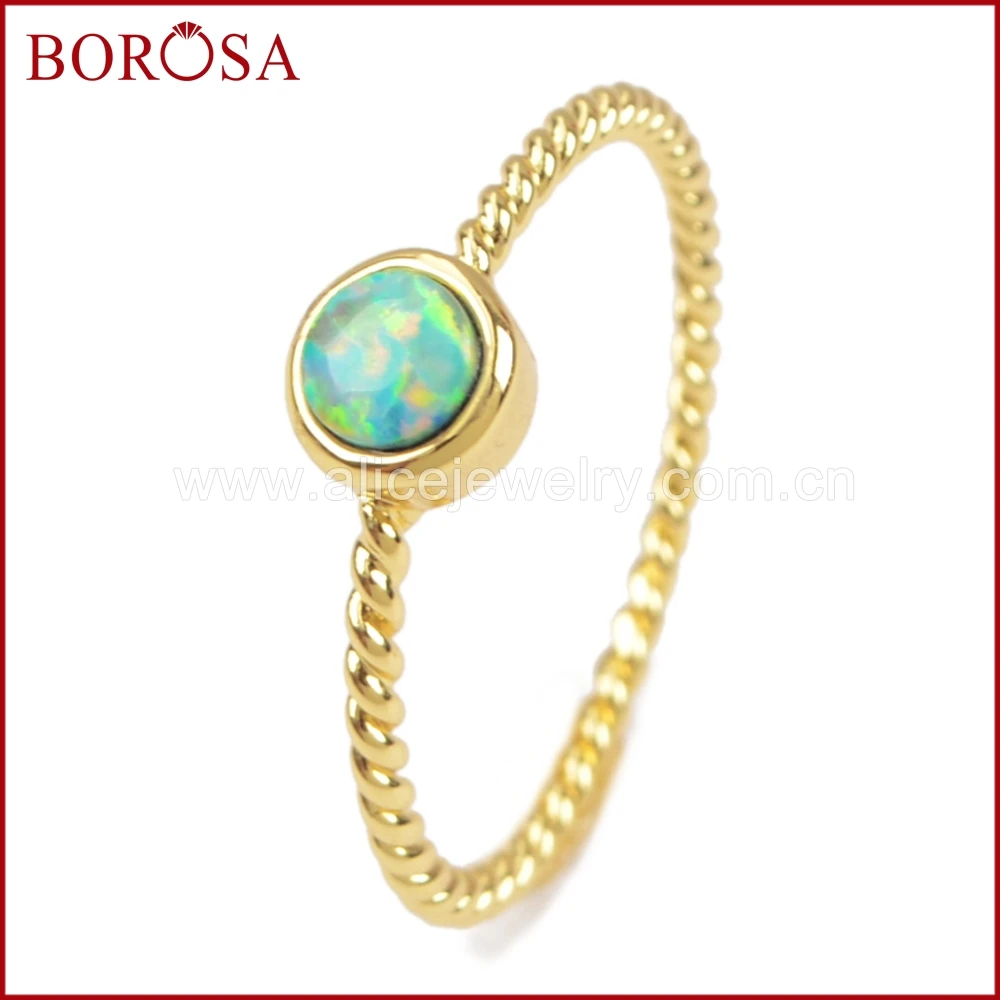 BOROSA 10 шт Горячие японские опаловые Свадебные кольца золотого цвета Модный дизайн