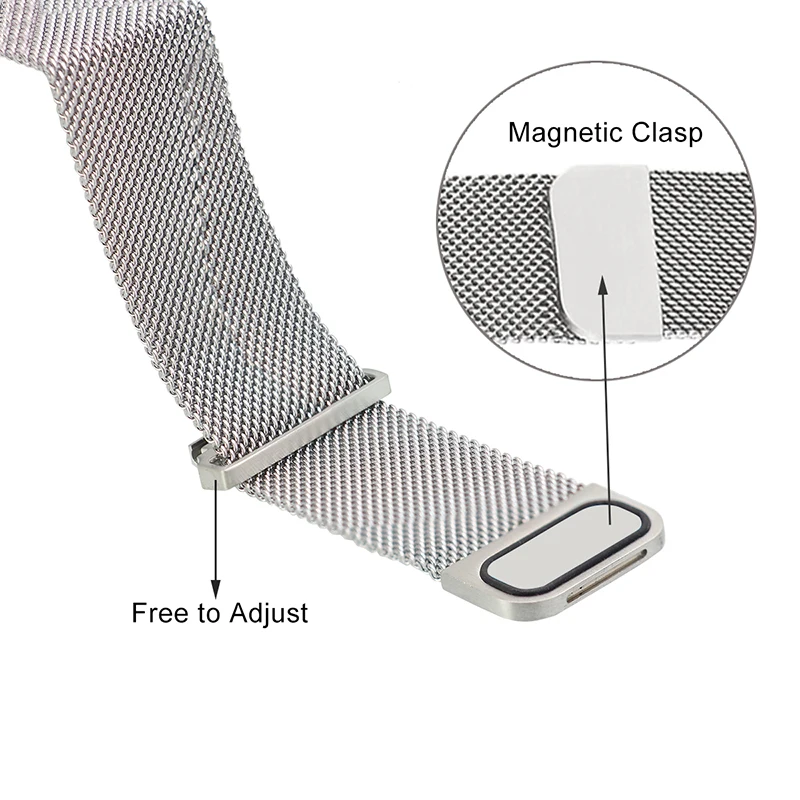 Ремешок ZLIMSN Milanese Loop из нержавеющей стали с магнитной регулируемой пряжкой