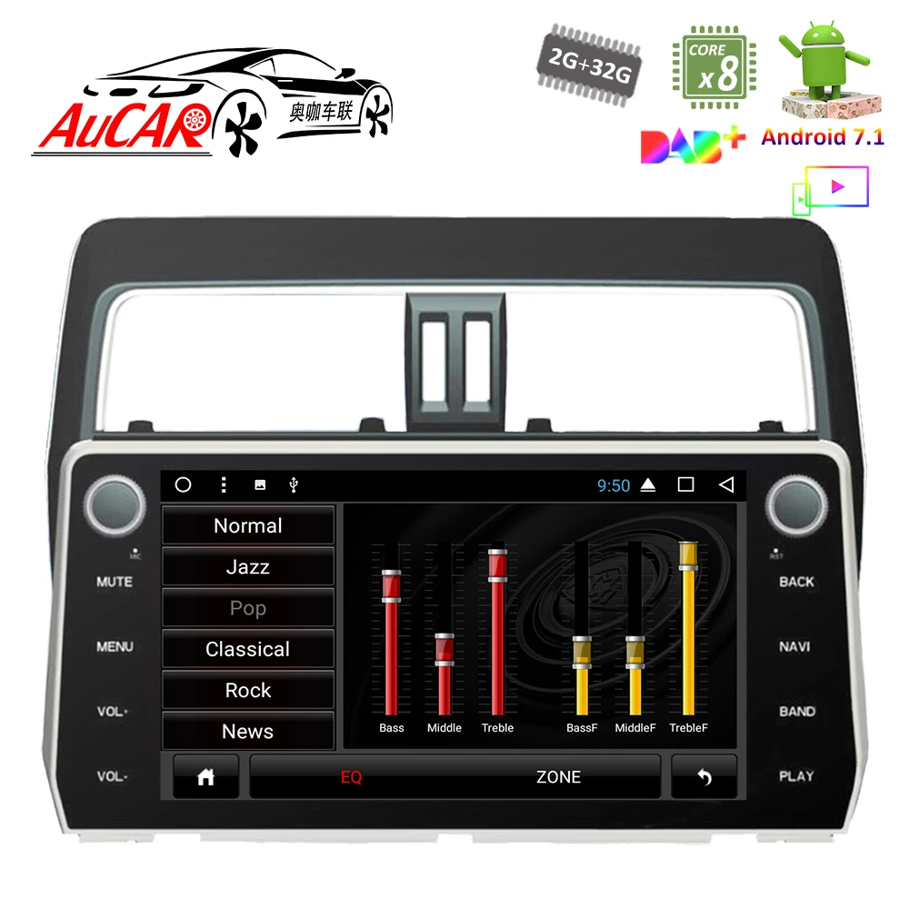 10 1 &quotGPS навигационная система для Toyota Prado 2018 автомобильный dvd плеер на основе Android