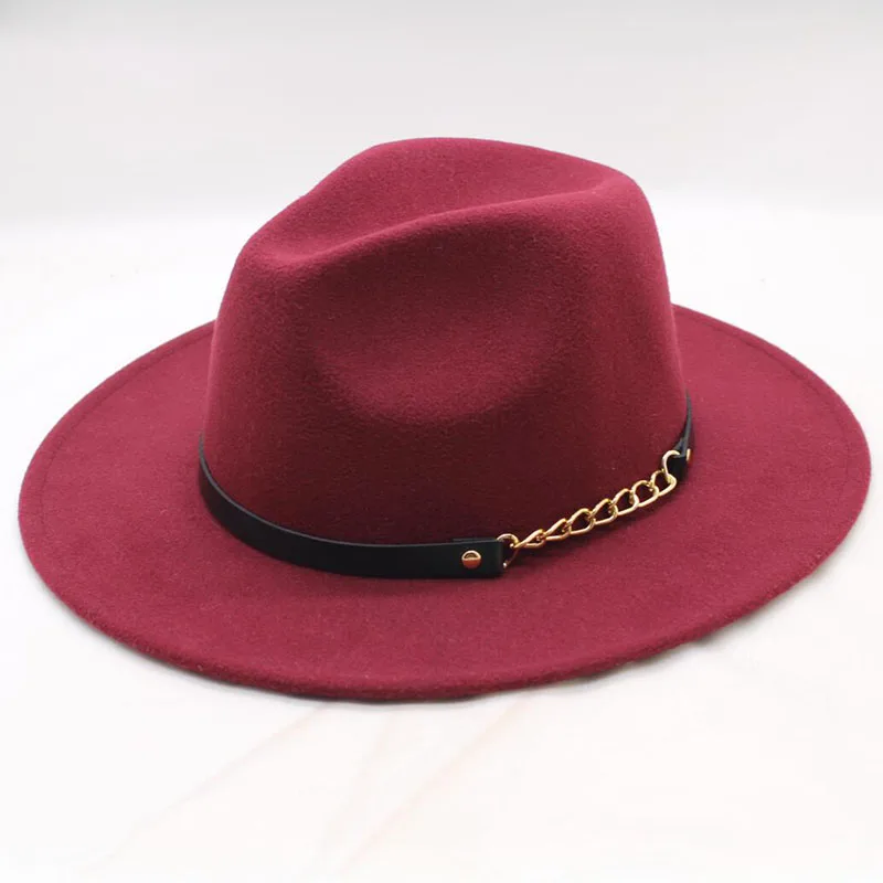 SUOGRY Luxury Brand Jazz Hat Unisex Wool Wide Brim Fedoras Hats Women Vintage Floppy Chapeau Femme Panama Liantiao | Аксессуары для