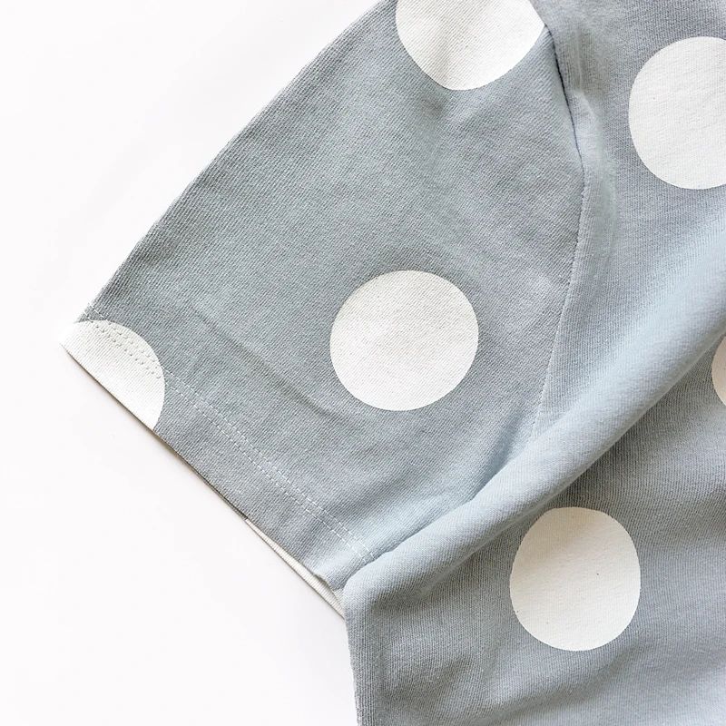 Семейная Одинаковая одежда рубашка для отца сына футболки в горошек платья