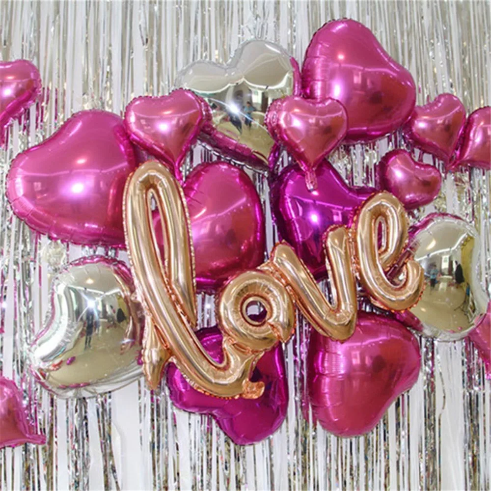 Свадебные украшения Большой лигатуры Love Фольга воздушные шары 40 дюймов буквы