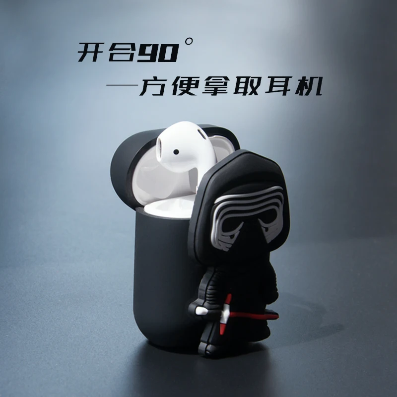Силиконовый чехол для Apple Airpods 1 2 милые аксессуары Дарт Вейдер защитный чехол для Iphone беспроводные Bluetooth наушники