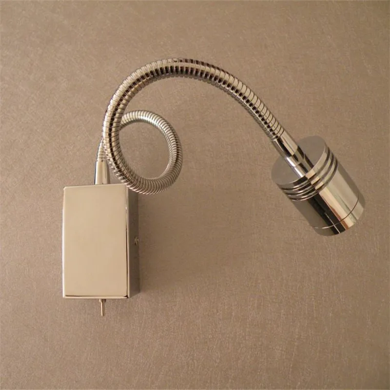 

Topoch Iron Pipe Lamp Adjustable Chrome Finish with On-Off Switch LED CREE 3W AC100-240V Comfortable Light without Glare