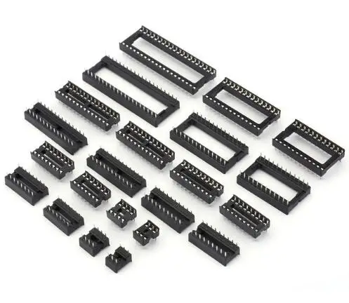 

Square Hole IC Sockets 6/8/14/16/18/20/24/28/32/40 Pin DIP Adapter Pitch 2.54mm Connector Resistor