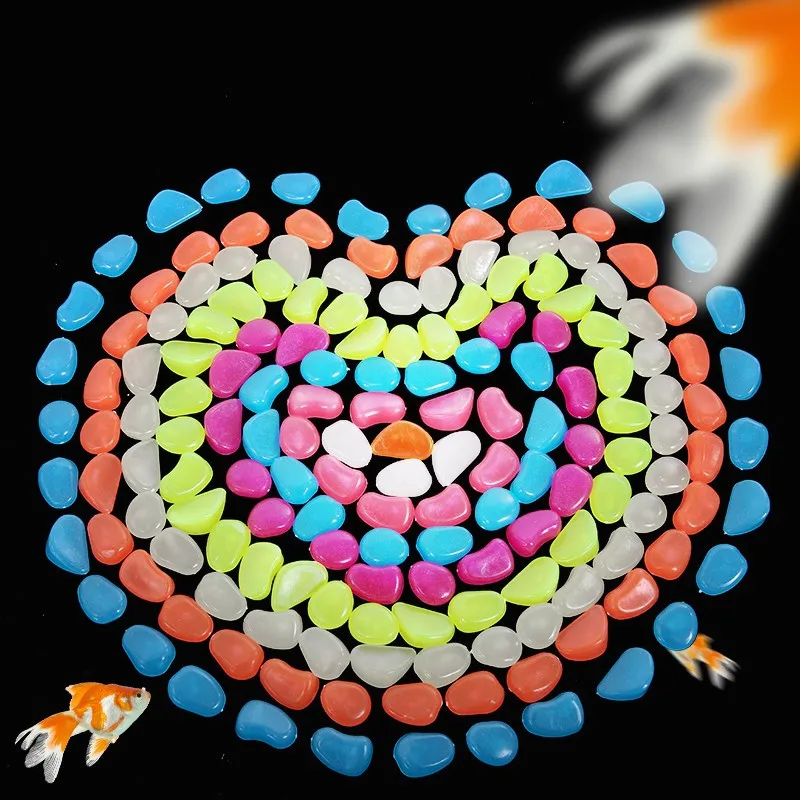10 штук/упаковка садок для рыбы светящиеся камни галька аквариум подводная лодка