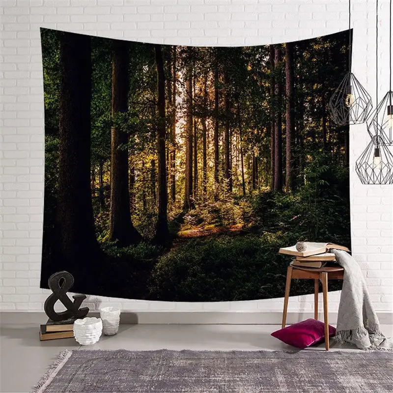 Красивый натуральный лес большой гобелен настенная драпировка в стиле хиппи