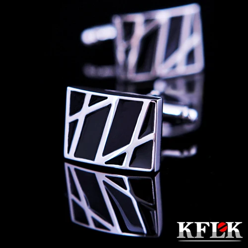 

KFLK Luxury shirt cufflinks for mens Brand cuff buttons Black cuff links High Quality wedding gemelos abotoaduras Jewelry