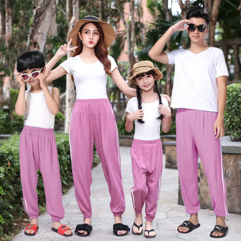 Летние штаны-шаровары одинаковая семейная одежда повседневные брюки для матери