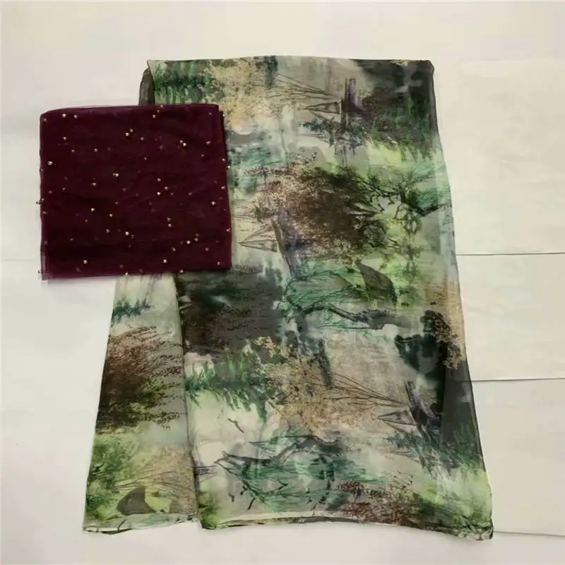 Европейская мода чистая шелковая ткань «Mulberry» шелковая ткань напечатанная для мягкого платье с шарфом Швейные материалы 5+ 2 ярдов! L61851