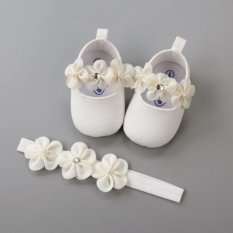 White 12CM 1set Комплект оголовья для обуви с большим цветком для маленьких девочек; Осенняя обувь для новорожденных девочек; обувь для малышей младенцев; детская обувь ботиночки Schoenen - Цвет: White 12CM 1set