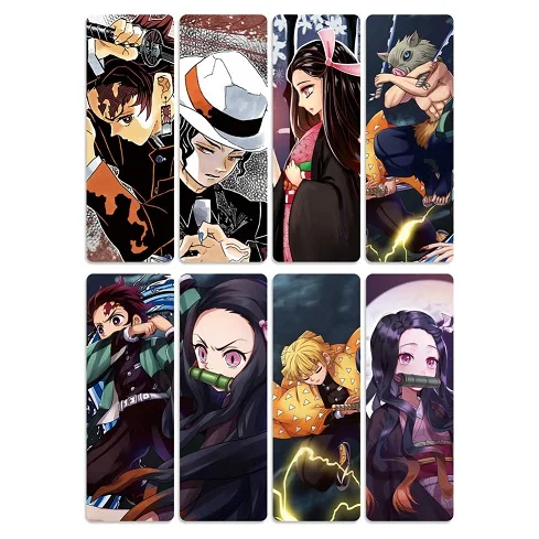 Style 4 8 шт. Kimetsu no Yaiba аниме закладки для книг водонепроницаемый прозрачный ПВХ пластиковая Закладка Красивая Книга знаки Подарок - Цвет: Style 4