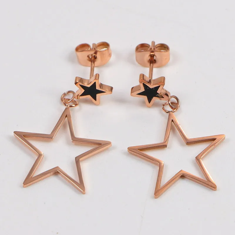 Женские серьги гвоздики YUN RUO розовое золото ювелирное изделие из нержавеющей