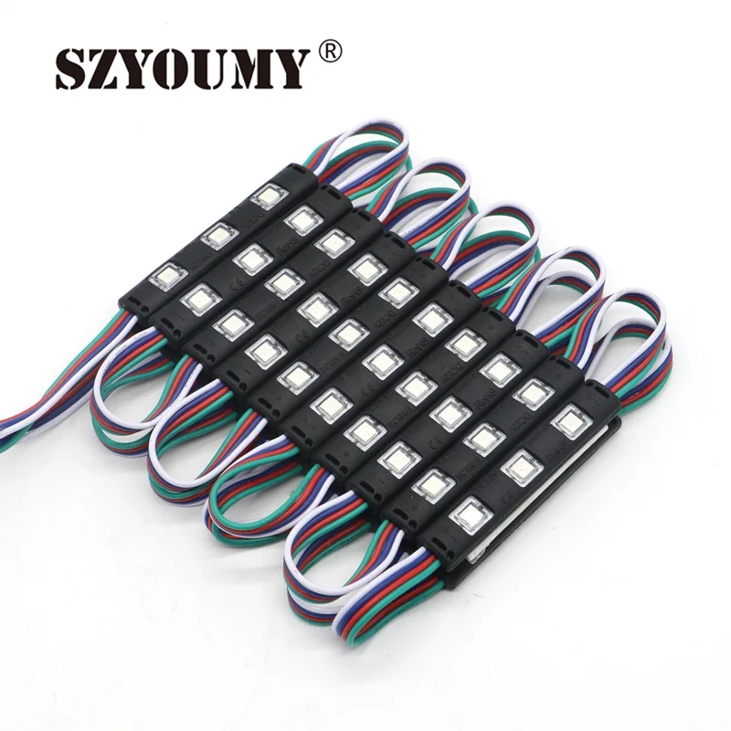SZYOUMY Новое поступление SMD 5050 Светодиодный модуль RGB 3 светодиода черный корпус с