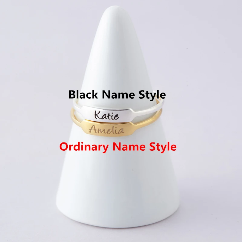 Мода Анель Кольца из нержавейки пользовательские кольцо Для мужчин имя женщин