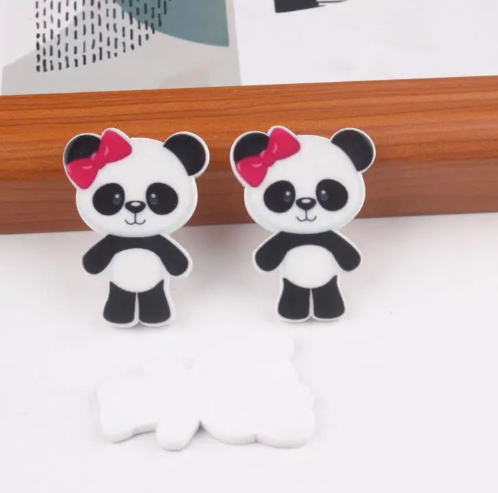 10 шт каваи DIY Кабошоны-аксессуары из смолы плоский задний плоский полимер панда вечерние украшения для праздника