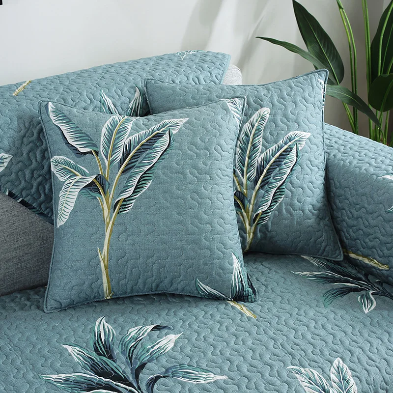 Solid Color Cool Plants Sofa Cover Cotton Slip-Resistant Towel Chair Covers Mats Living/Drawing Room L-Shaped | Дом и сад
