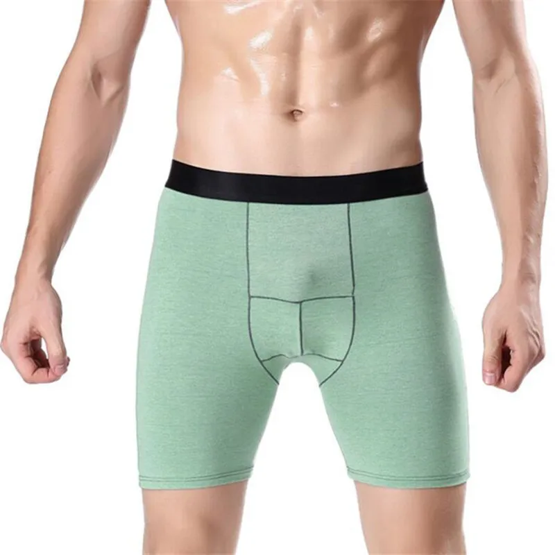 

Men Soft Boxers Cotton Comfortable Male Boy Lengthen Underwears Men Long Boxers Cindy Color Underpants Man Breathable Underwears