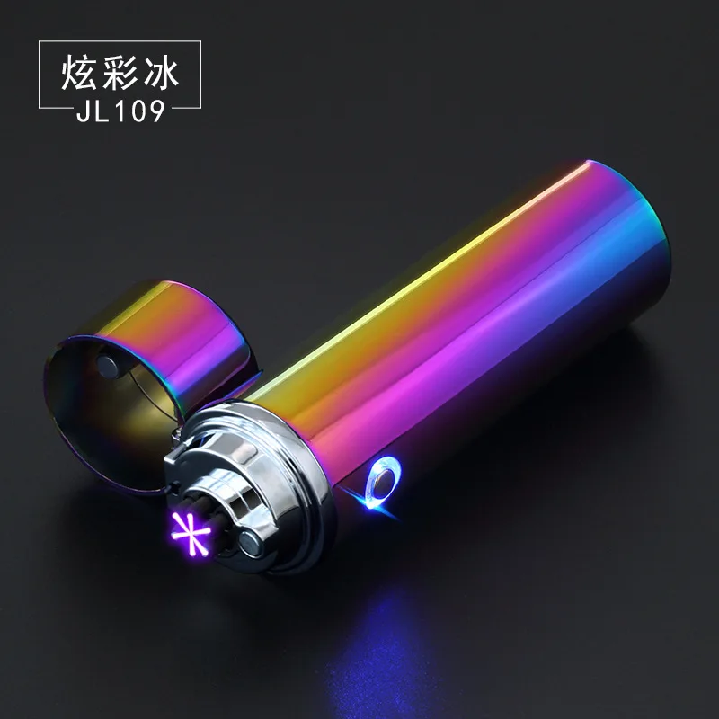 Multicolor Новинка, 6 дуговая зажигалка, Безопасная электрическая зажигалка для сигарет, металлическая перезаряжаемая USB Зажигалка, шесть крестовых дуговых импульсов для табака с сорняками - Цвет: Multicolor