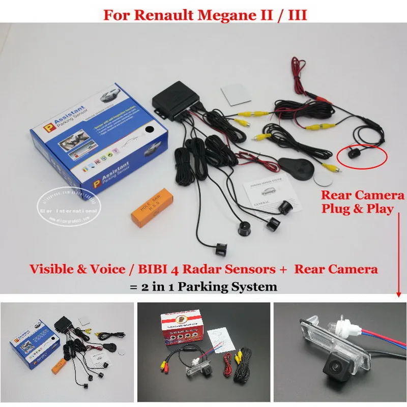 

Для Renault Megane 2 II / 3 III-парковочные датчики + камера заднего вида = 2 в 1 визуальная/Биби сигнализация, парковочная система