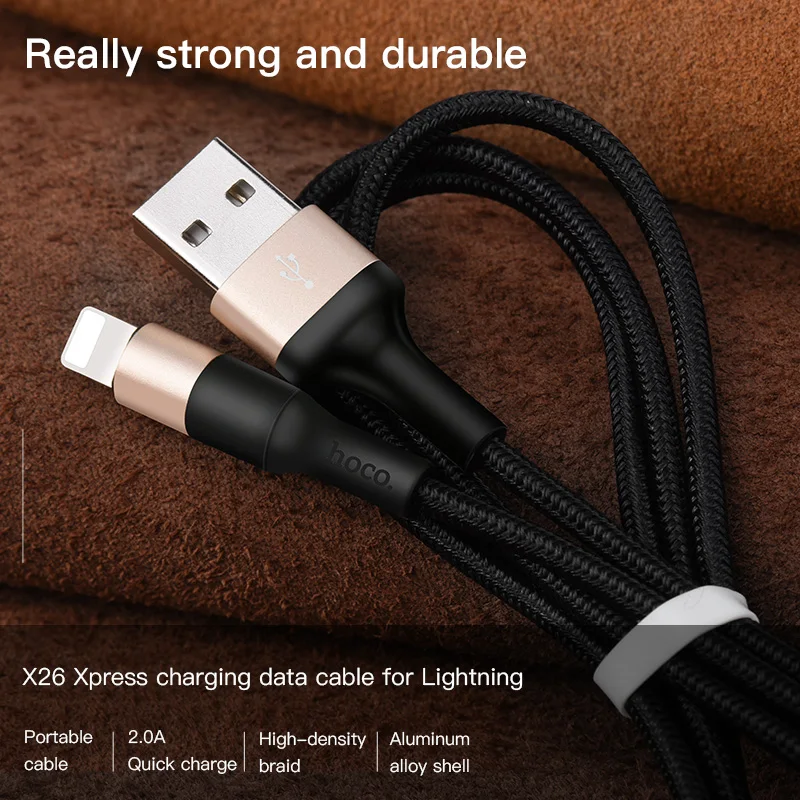 HOCO USB Cable For iPhone 11 X 8 7 6 5 6s plus Fast Charging Cable Phone USB Data Cable For Apple IOS 11 iPad USB Charger Cable