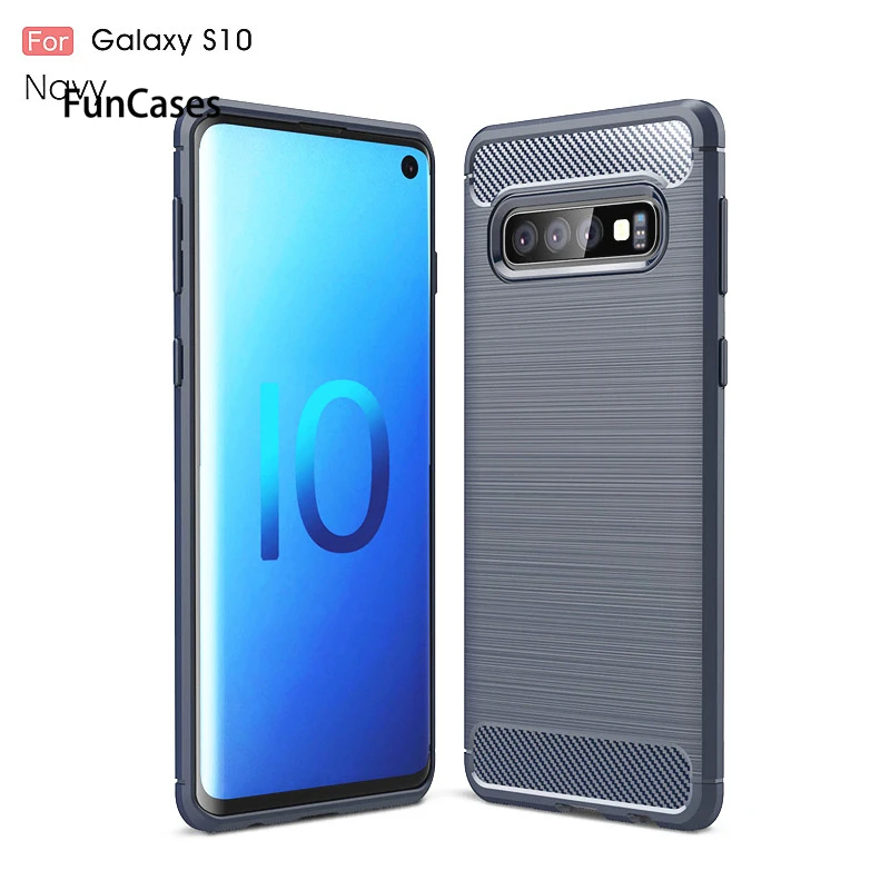 Углеродное волокно чехол для samsung Galaxy S10 Lite S9 плюс S8 S7 S6 ударостойкий защитный