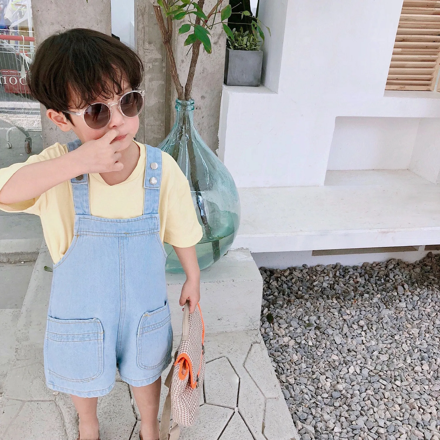 Корейский стиль 2019 летняя детская мода джинсовые комбинезоны шорты для