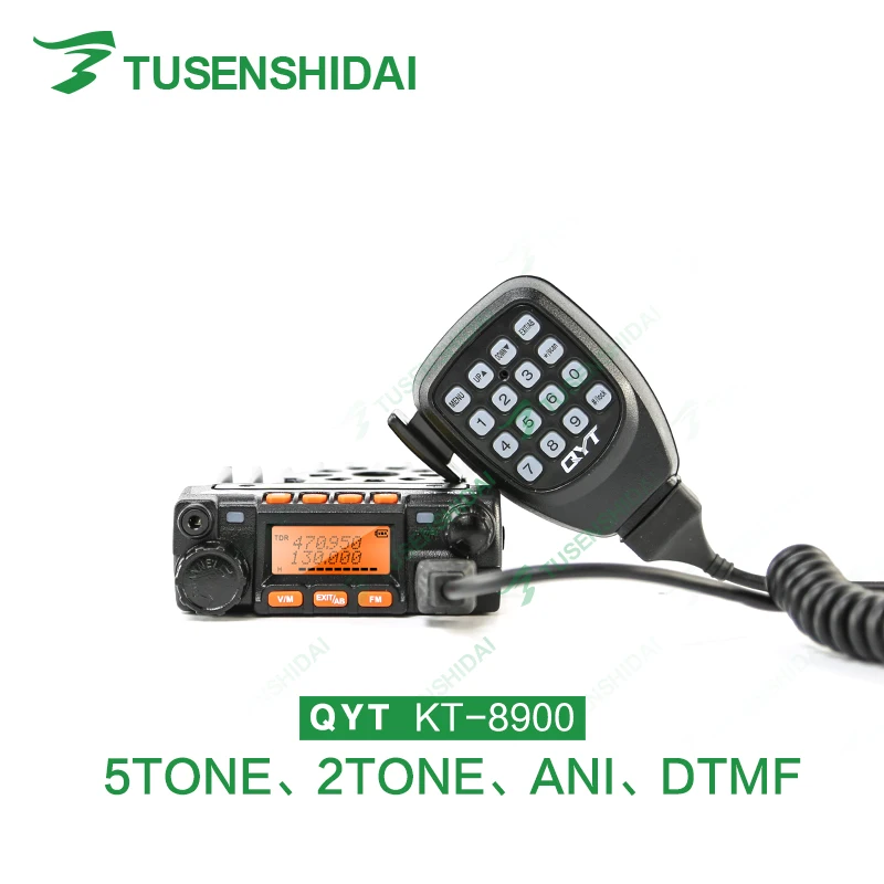 100% новый QYT KT 8900 Mini двухдиапазонный автомобильный радиоприемник с кабелем