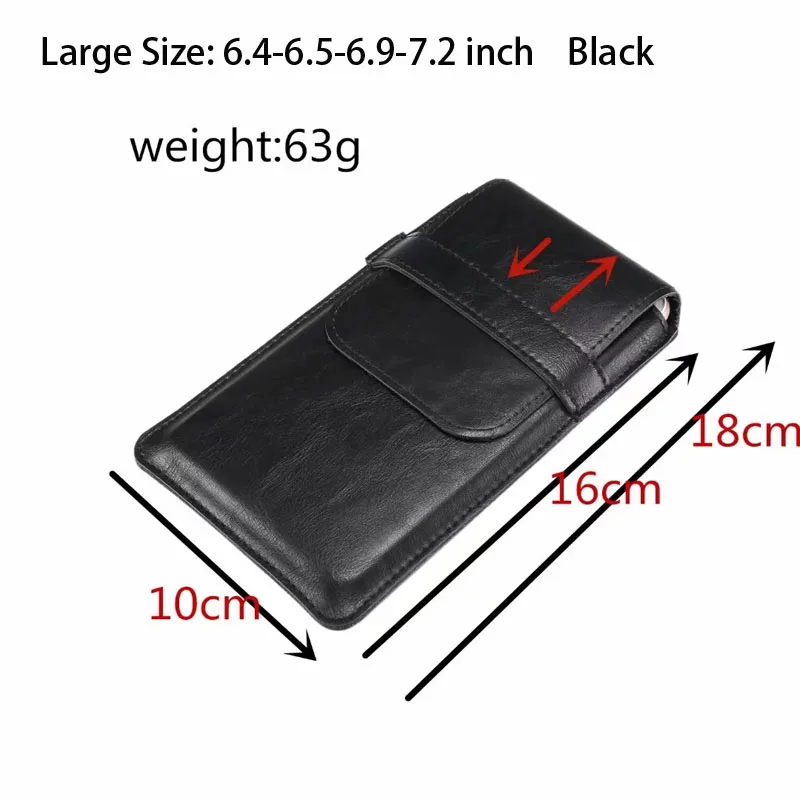 Large Size Black FULAIKATE 7," универсальная сумка разных размеров для всех мобильных телефонов тонкий поясной чехол для Xiaomi Max3 huawei Honor 8X Max мужской чехол - Цвет: Large Size Black