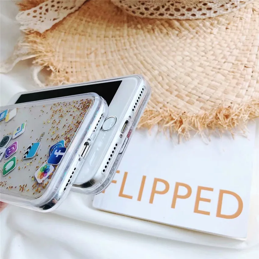 LPWZHMG роскошный мягкий чехол для мобильного телефона с зыбучим песком iPhone 6 6s 7 8Plus
