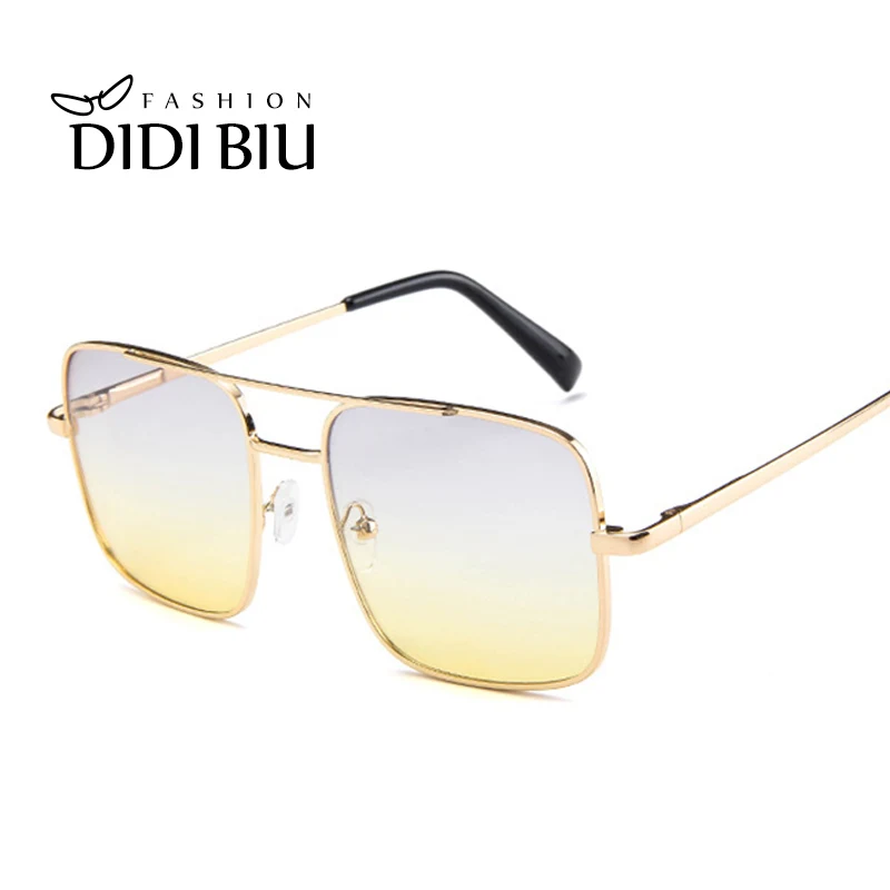 Женские квадратные солнцезащитные очки оверсайз модные градиентные двухцветные