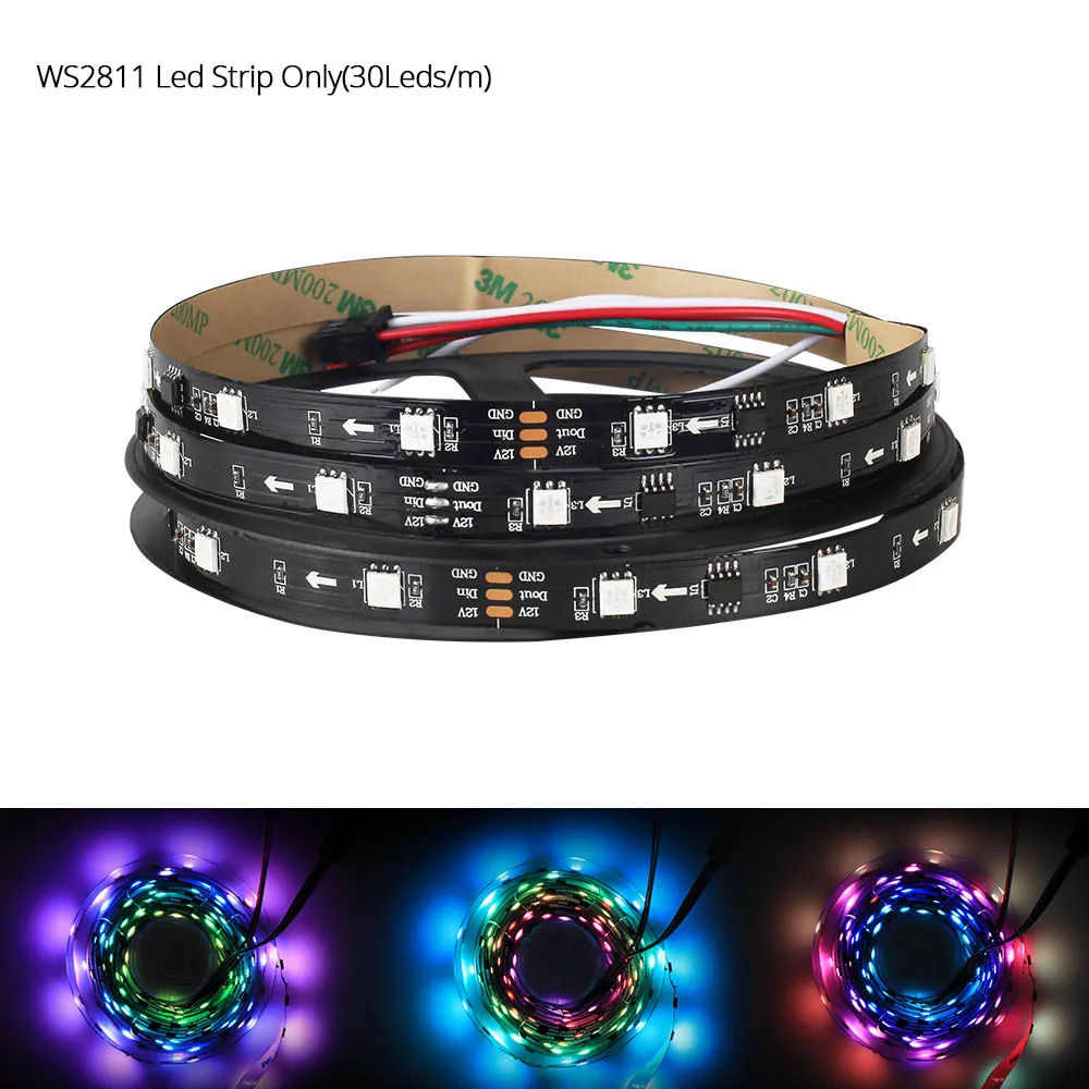 12 В постоянного тока WS2811 цифровая светодиодная лента RGB цвет мечты 5050 приложение Bluetooth контроллер адресуемый светодиодный светильник WS2811 пиксельные полосы - Испускаемый цвет: Strip Only