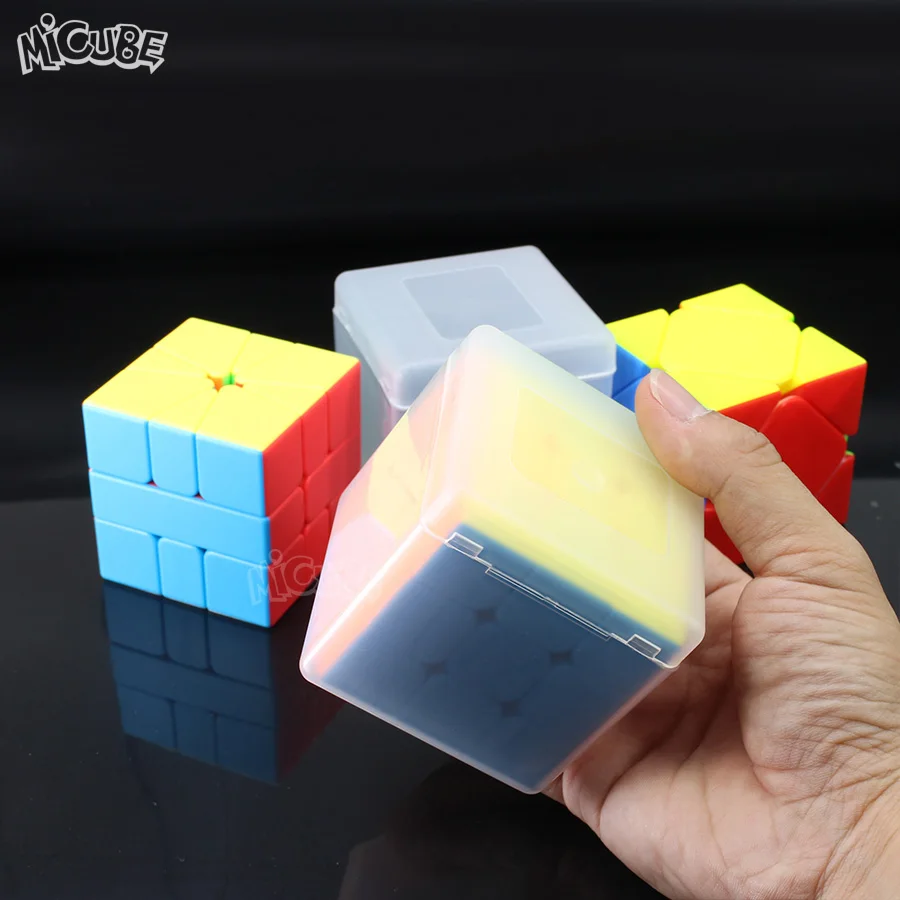 Защитная коробка для кубиков, 3x3x3, магический куб, подходит для 3x3 SQ1, коробка для кубиков, коробка для хранения, полупрозрачная пластиковая экономия