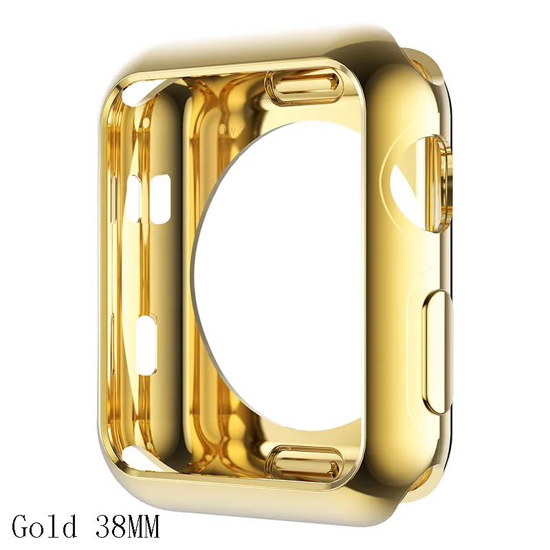 gold 38mm HOCO Мягкий ТПУ защитный чехол для Apple Watch series 3/2 красочный протектор чехол Ультратонкий 4 цвета 42 мм 38 мм - Цвет: gold 38mm