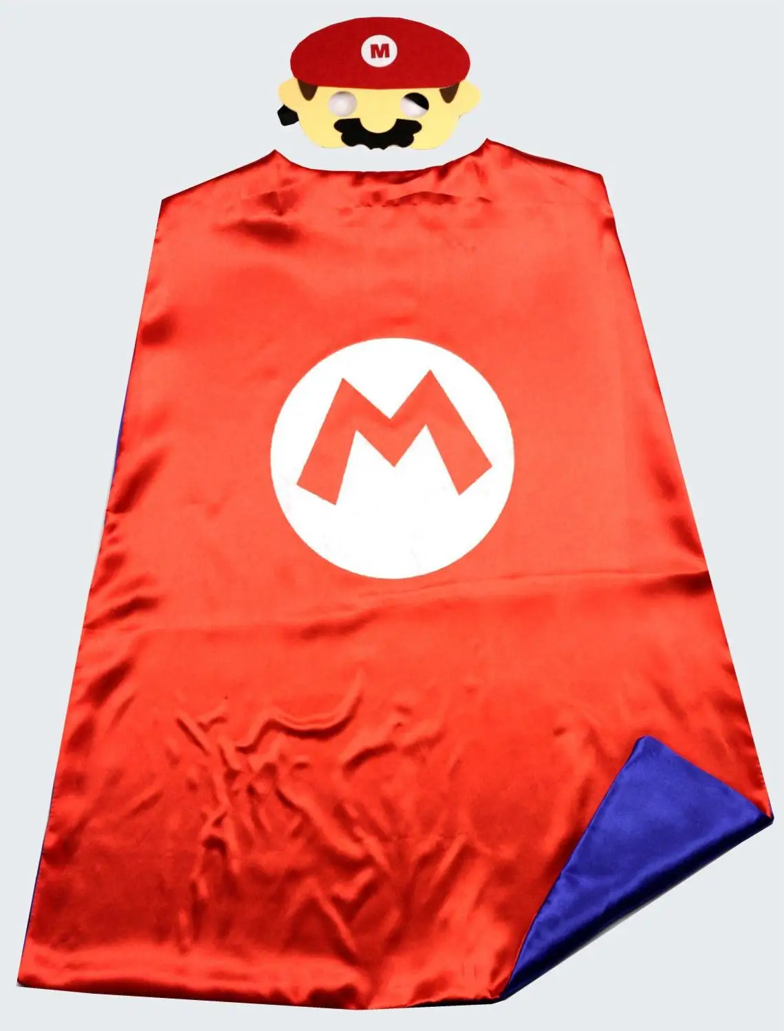 Super Mario Bros/накидка+ маска, Детские вечерние накидки для косплея Супермена на день рождения - Цвет: Бежевый