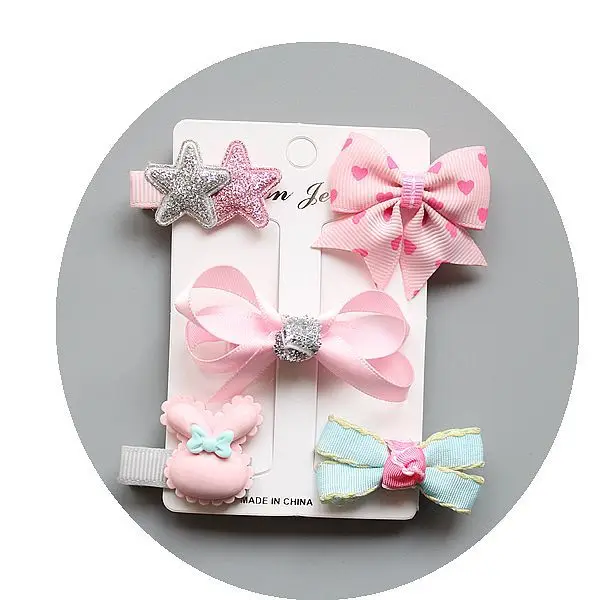 

1 set of clips cute bowknot hairpin baby girls kids hair clips pin bow accessories for children hair barrette hairclip headdress