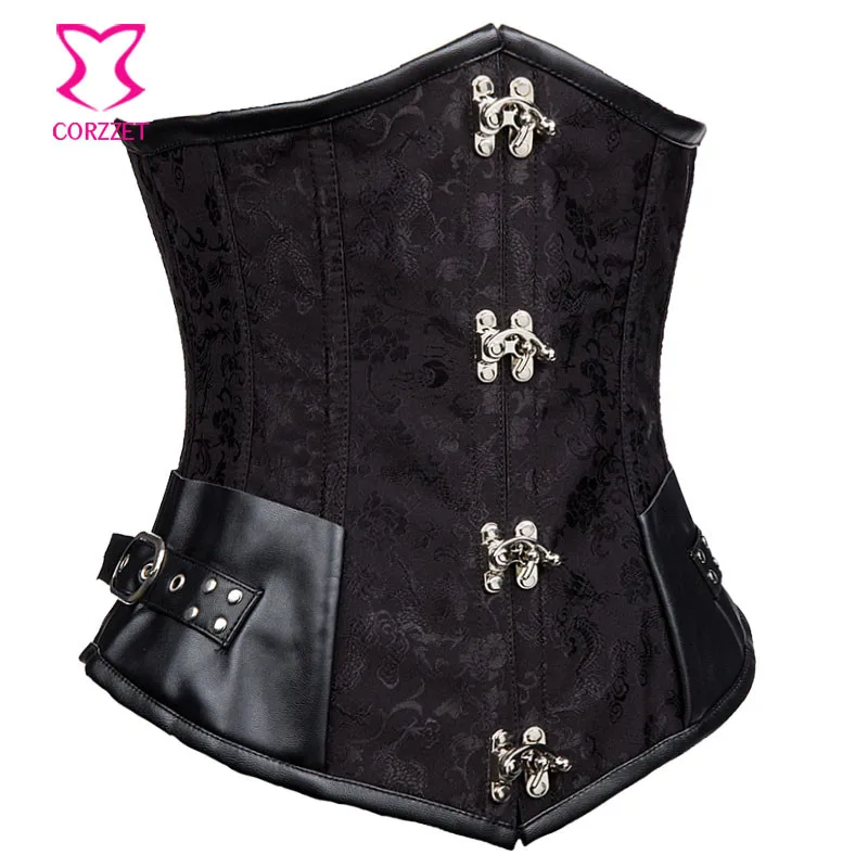 Черные кожаные корсеты и бюстье Corzzet в стиле стимпанк соблазнительные готические