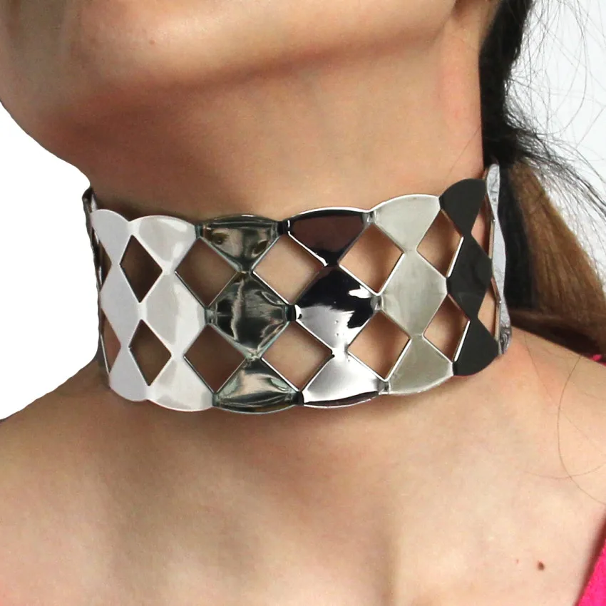 MANILAI Панк Сплав Полые Дизайн крутящий момент колье чокер геометрической формы