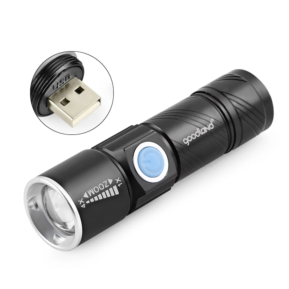 USB Портативный светодио дный фонарик Перезаряжаемые мини Torch Light Q5 3 Режимы