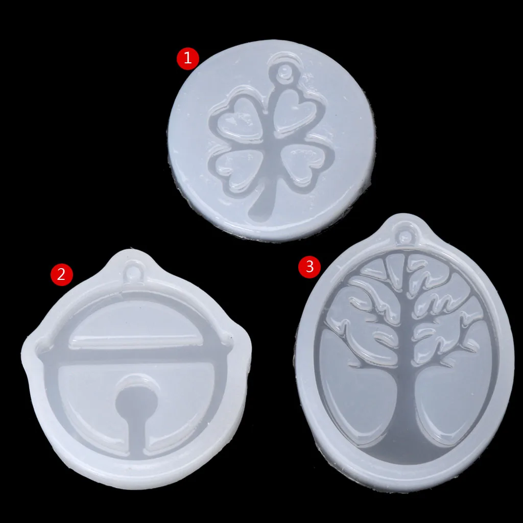 

UV Resin Jewelry Liquid Silicone Mold Clover Bell Tree Frame DIY Jewelry Pendant