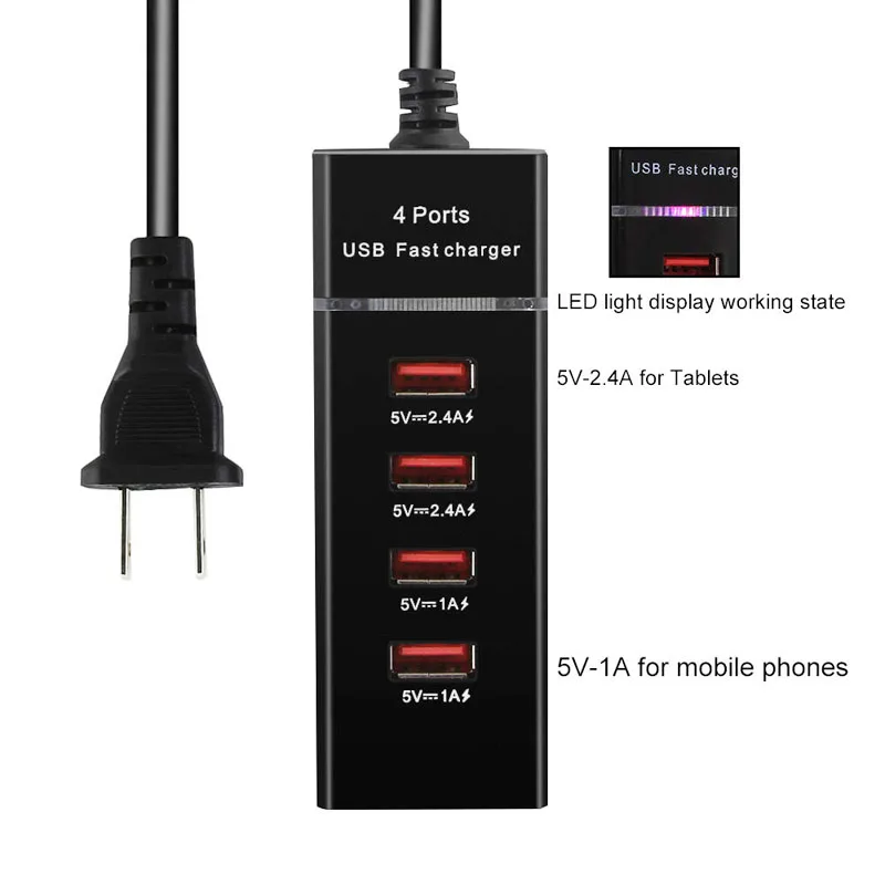 Универсальное сетевое зарядное устройство с вилкой Стандарта США ЕС