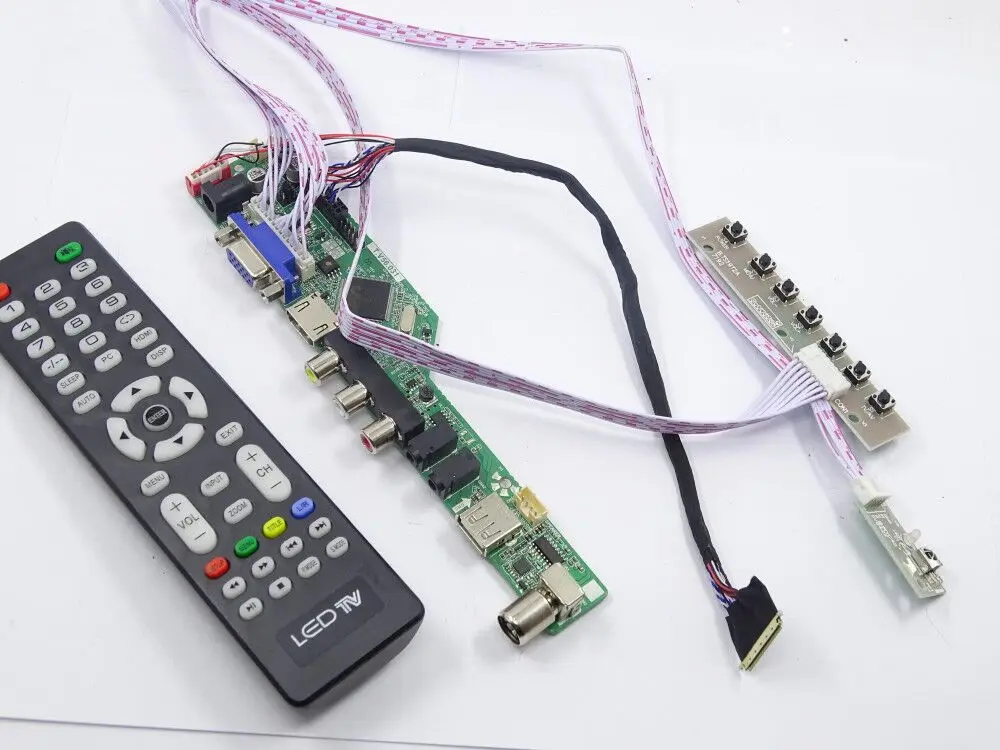 TV56 RF AV USB HDMI DVI VGA LED LCD плата контроллера комплект для LG дисплей LP156WH4(TL)(N1)/(TL)(N2) панель 1366X768