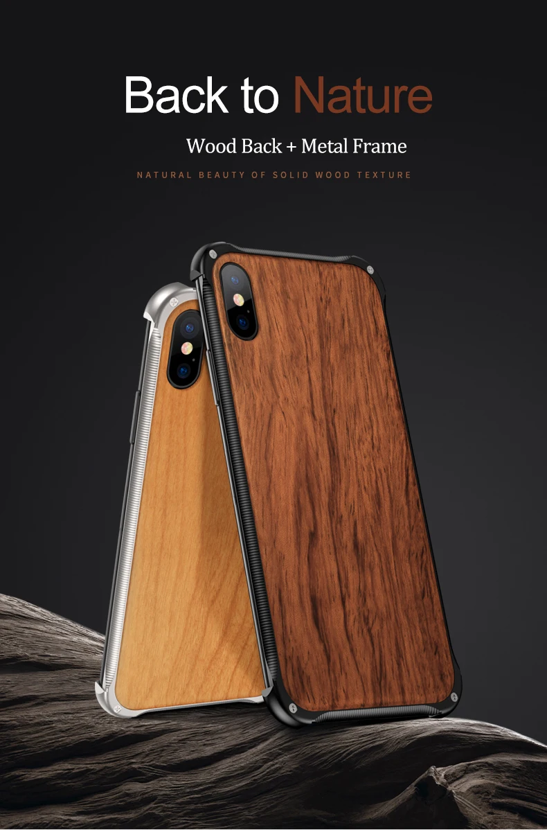 Suntaiho чехол на айфон х iPhone XS Max case роскошные деревянные металлический каркас чехол для айфон 7 XS MAX XR X 7 плюс 8 чехол крышка Роскошные палисандр Cherry