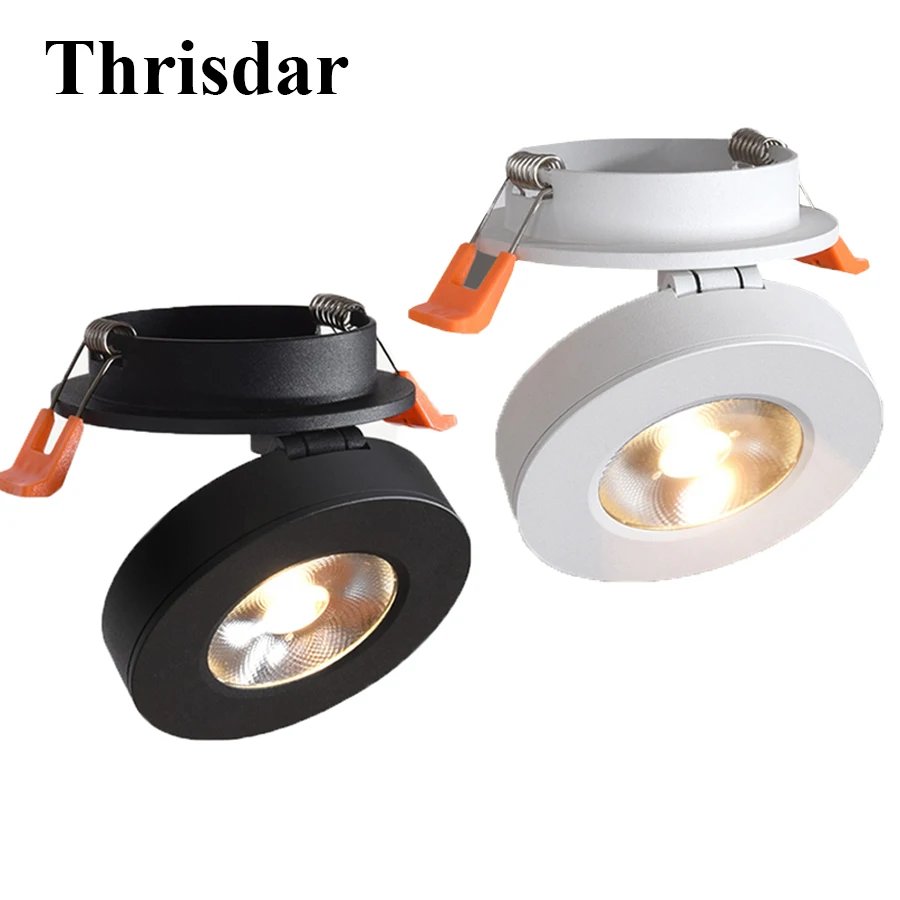 

Thrisdar 3W 5W 7W 10W Ультра Тонкий COB светодиодный светильник 360 градусов вращение Встраиваемый светодиодный Панель потолочный локальный светильни...