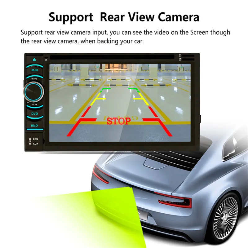 Новый 2017 6 5 &quotHD емкостный 4 ядра Android 5.1.1 Сенсорный экран 2Din dvd плеер gps навигации