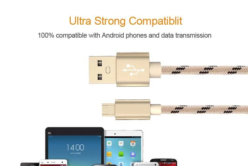 Прочный Плетеный тканевый кабель Micro USB 2A 0,25 см 1 м 2 м 3 м Быстрая зарядка кабели для передачи данных для samsung huawei Xiaom android смартфон