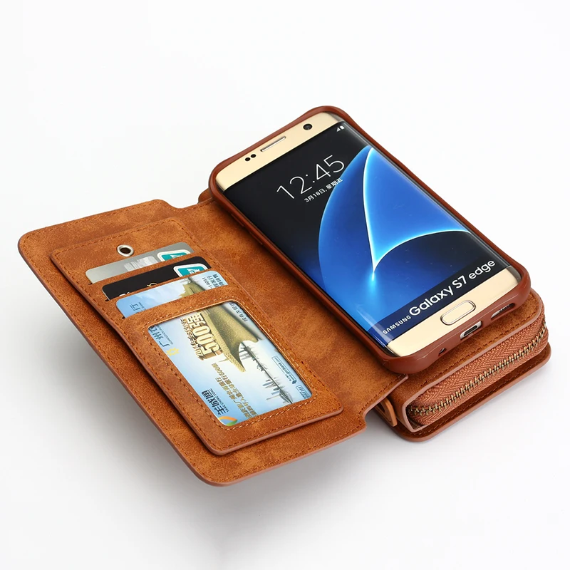 Кошелек для samsung Galaxy S4 5 6 7 edge чехол 2 в 1 слот карт чехол-подставка Note 4 откидной