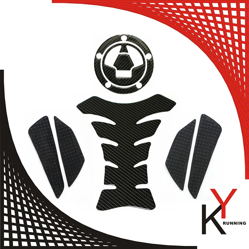 K-sharp углерода 3D adesivi Moto Стикеры Наклейка эмблемы защита танка Pad газа Кепки Fit Kawasaki