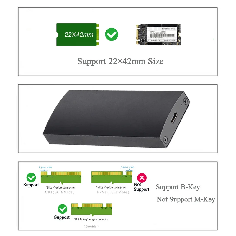 Uneatop UT63101U3C M.2 NGFF USB3.1 Type C SSD алюминиевого сплава B + M ключ HDD внешний корпус|ssd drive case|hdd